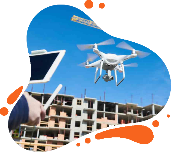 Drone sur site de construction